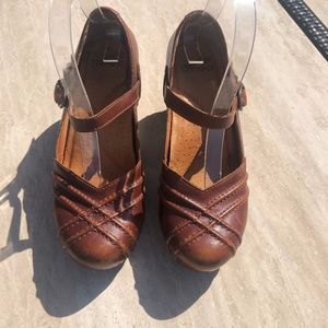 Dansko Leather Reeny Mary Jane Clogs
